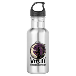 Botella De Agua Camiseta de bruja vintage con arte de Halloween de