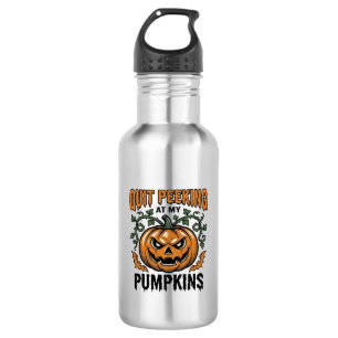 Botella De Agua Camiseta de calabaza de Halloween grabado vintage 