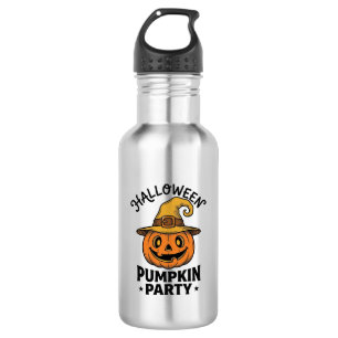 Botella De Agua Camiseta de calabaza de Halloween Sombrero de bruj
