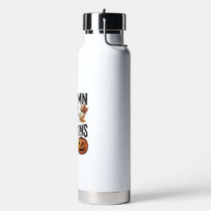 Botella De Agua Camiseta de calabaza de otoño con hojas y ambiente