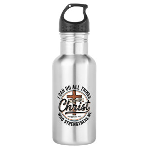 Botella De Agua Camiseta de cita vintage Christian Philippians 4_1
