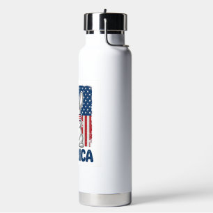 Botella De Agua Camiseta de conejo patriótico Vintage Merica Diseñ