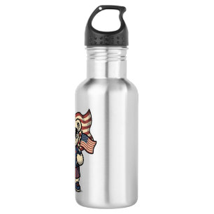 Botella De Agua Camiseta de diseño de osito de peluche patriótico 