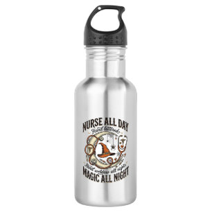 Botella De Agua Camiseta de enfermera de Halloween Bruja turno de
