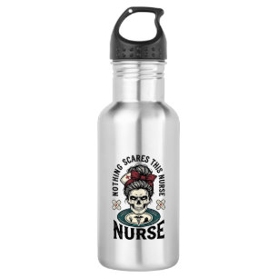 Botella De Agua Camiseta de enfermera de Halloween con gráfico de