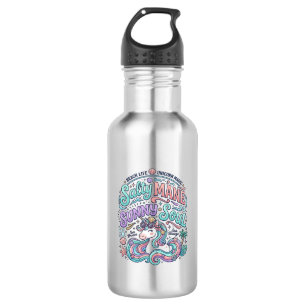 Botella De Agua Camiseta de estilo retro Unicornio Salty Mane Sunn