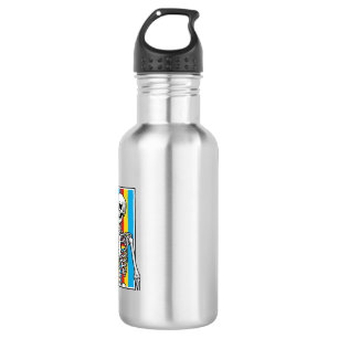 Botella De Agua Camiseta de grabado vintage de arcoíris de cerveza