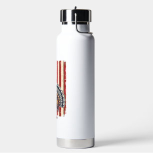 Botella De Agua Camiseta de grabado vintage de bandera de pavo pat