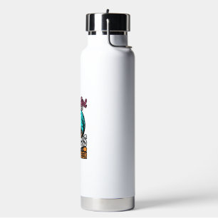 Botella De Agua Camiseta de grabado vintage de Corgis y niña de Ha