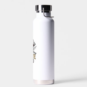 Botella De Agua Camiseta de grabado vintage de espada de cráneo de