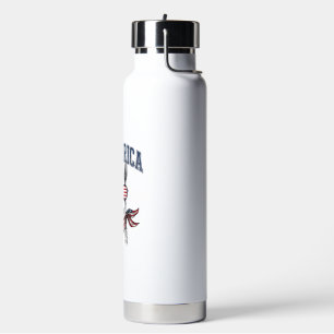 Botella De Agua Camiseta de grabado vintage de llama patriótica de