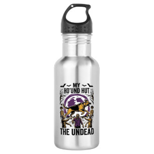 Botella De Agua Camiseta de grabado vintage de perro cazador de zo