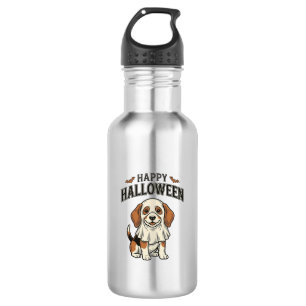 Botella De Agua Camiseta de grabado vintage de perro fantasma Feli