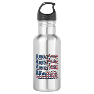 Botella De Agua Camiseta de grabado vintage patriótica American Ma