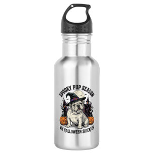Botella De Agua Camiseta de Halloween Bulldog Bruja Lindo Perro Gr