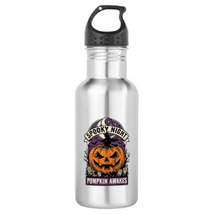 Botella De Agua Camiseta de Halloween Calabaza Bruja Vintage Noche