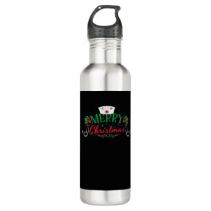 Botella De Agua camiseta de Navidades graciosos para una enfermera