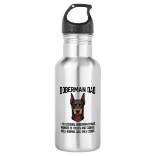 Botella De Agua Camiseta de Papá Doberman Grabado Vintage Amante d