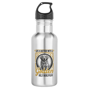 Botella De Agua Camiseta de perro amante de grabado vintage Retrie