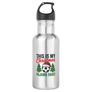 Botella De Agua Camiseta de pijama de Navidad de fútbol