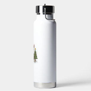 Botella De Agua Camiseta de Tortuga de Navidad Adorable Grabado Vi