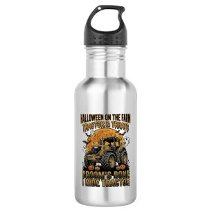 Botella De Agua Camiseta de Tractor de Halloween Divertida Bruja d