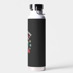 Botella De Agua Camiseta de unicornio de Navidad con sombrero de S