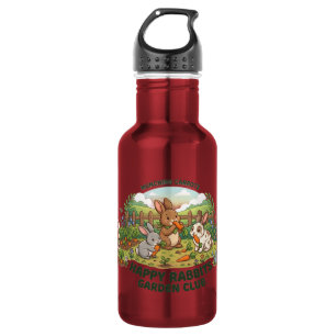 Botella De Agua Camiseta del Club de Jardinería de Conejos Felices