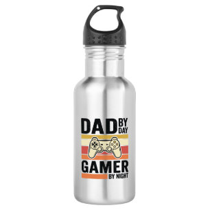 Botella De Agua Camiseta diseño controlador vintage para papá game