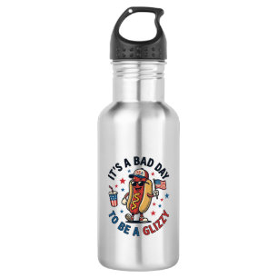 Botella De Agua Camiseta divertida de grabado vintage de hot dog p