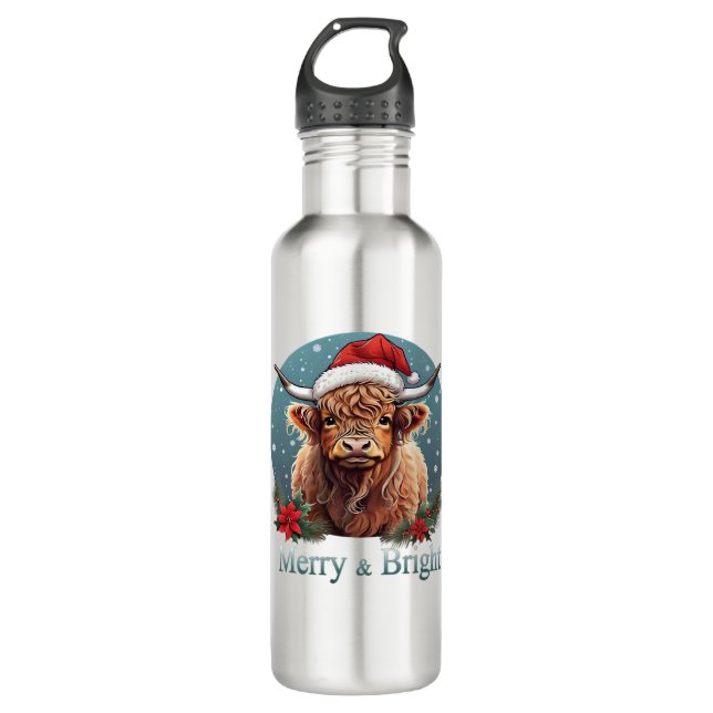 Botella De Agua Camiseta esencial de vaca de Highland (Anverso)