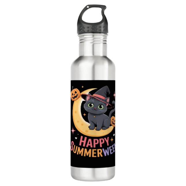Botella De Agua Camiseta esencial estética del gato lindo de Hallo (Anverso)
