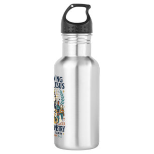 Botella De Agua Camiseta estilo campamento juvenil Merch Iglesia d
