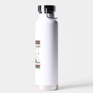 Botella De Agua Camiseta Fea de Navidad de Gato Reno