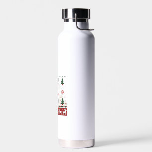 Botella De Agua Camiseta Fea de Navidad de Gato Reno