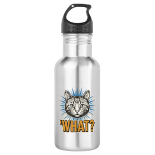 Botella De Agua Camiseta gráfica de grabado vintage divertido gato