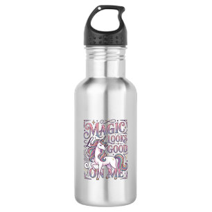 Botella De Agua Camiseta gráfica de moda con magia de unicornio pa