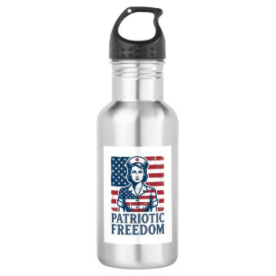 Botella De Agua Camiseta gráfica vectorial de enfermera patriota