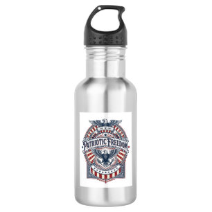 Botella De Agua Camiseta gráfica vectorial USA Fe Patriótica