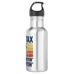 Botella De Agua Camiseta gráfica vintage de mapache Funny Dad Tax_