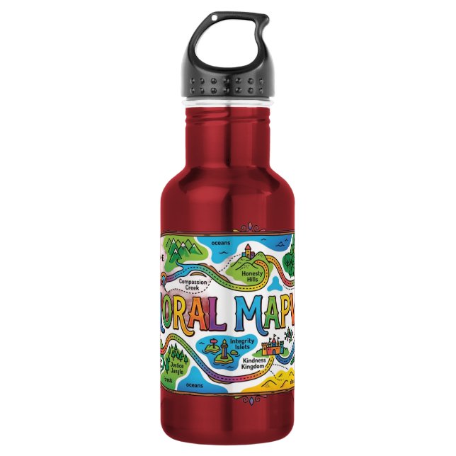 Botella De Agua Camiseta Moral Mapways (Anverso)