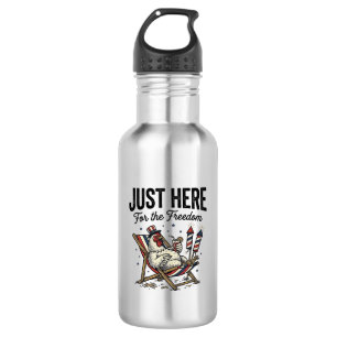 Botella De Agua Camiseta Patriótica Vintage de Gallo de la Liberta