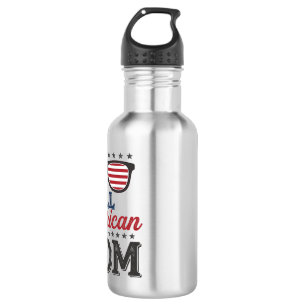 Botella De Agua Camiseta Patriótica Vintage Mamá Todo Americana_1