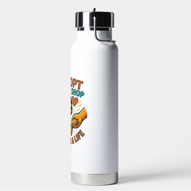 Botella De Agua Camiseta Pet Adopt Love (Izquierda)
