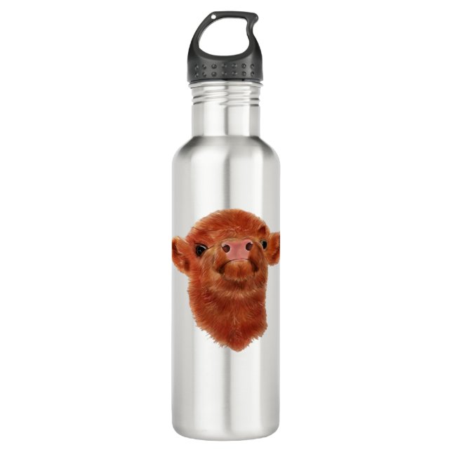 Botella De Agua Camiseta sobredimensionada de vaca Highland (Anverso)