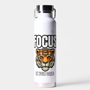 Botella De Agua Camiseta Tigre de Enfoque en Tus Metas Motivacio