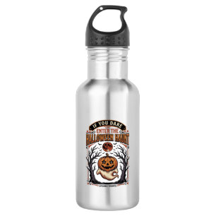 Botella De Agua Camiseta Vintage de Halloween Calabaza Grabada Esp