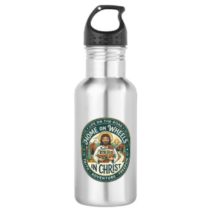 Botella De Agua Camiseta Vintage de Jesus RV Camper Life Gráfica C