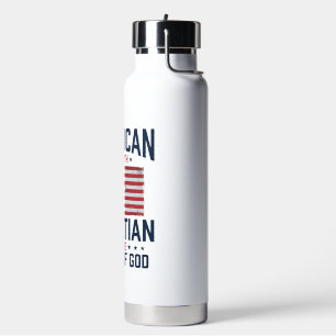 Botella De Agua Camiseta Vintage de la Cruz de la Bandera Cristian