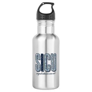 Botella De Agua Camiseta Vintage de SICU Unidad de Cuidados Intens